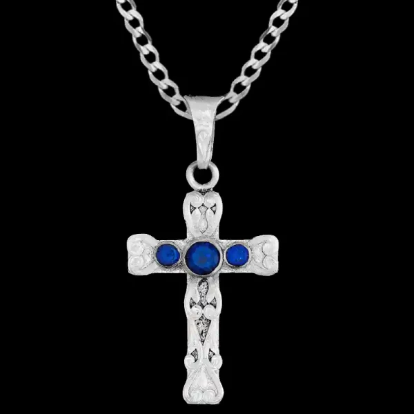 The Joel Cross Pendant Necklace shines with a stunning german silver base in plated finish with customizable zirconia stones and silver scrollwork. Pair it with a special discount sterling silver chain today!

 

